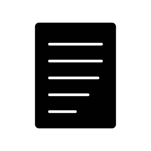 Sheet Fill Icon Symbol Vector Schwarzes Glyph Sheet Icon — Stockvektor