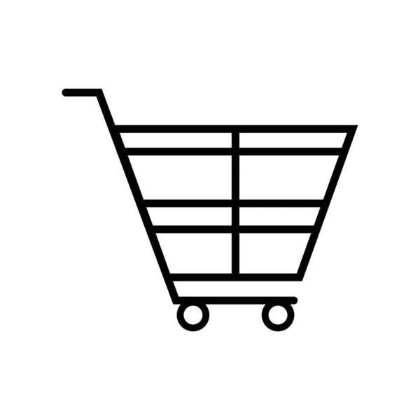 Einkaufen Lineal Icon Symbol Vector Black Outline Shopping Ikone — Stockvektor