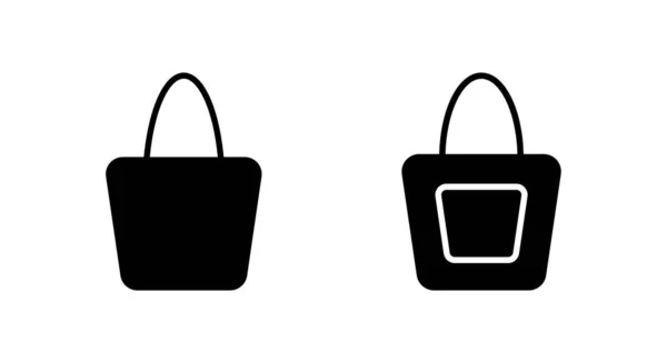 购物袋填充图标符号向量 黑色冰柱购物袋图标 — 图库矢量图片