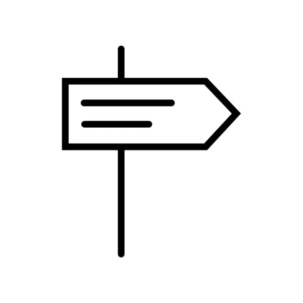 Signboard Lineal Icon Symbol Vector Ikona Černé Tabule Osnovy — Stockový vektor