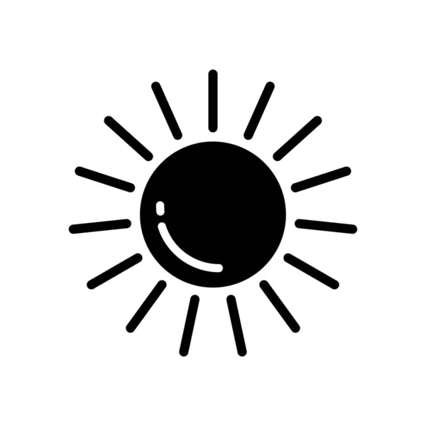 Güneş Doldur Simge Vektörü Siyah Kabartma Güneş Simgesi — Stok Vektör