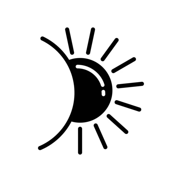 Vector Símbolo Icono Relleno Sol Glifo Negro Sun Icon — Vector de stock