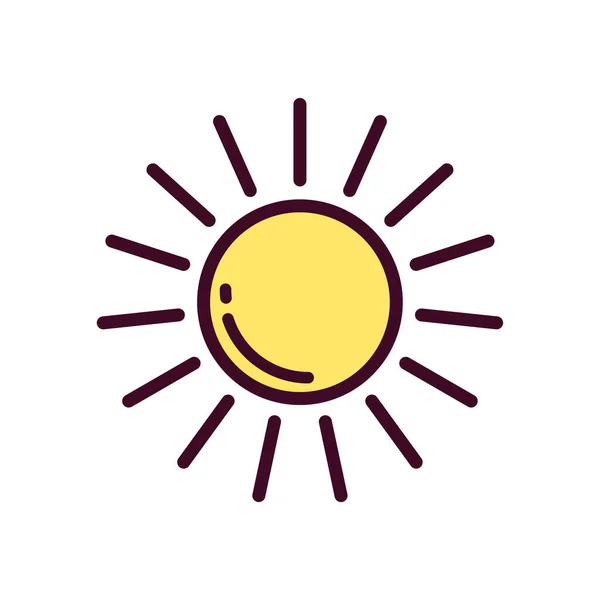 Icono Del Sol Vector Illustration Icono Color Lineal Sol — Vector de stock