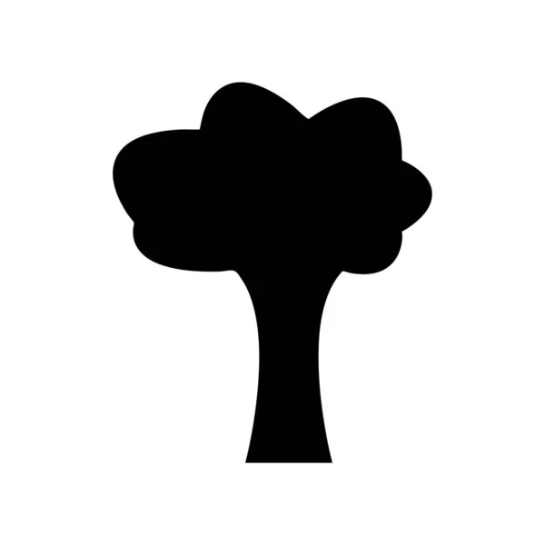 Tree Fill Icon Vector Черная Икона Глифического Дерева — стоковый вектор