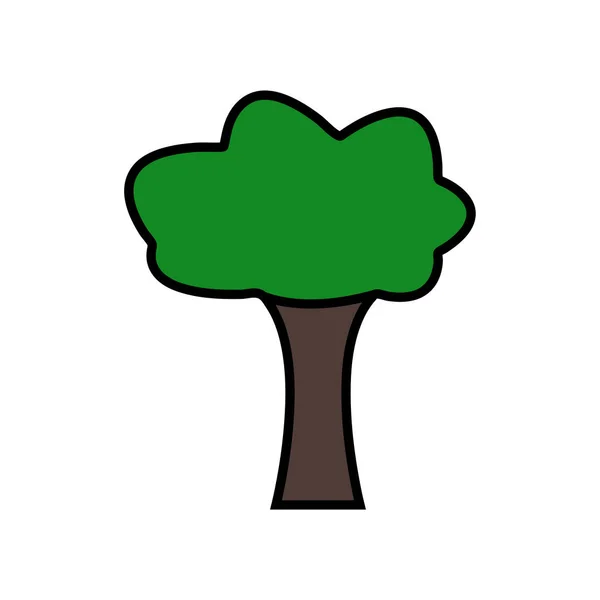 Tree Icon Vector Illustration Baumlinienfarbiges Icon — Stockvektor