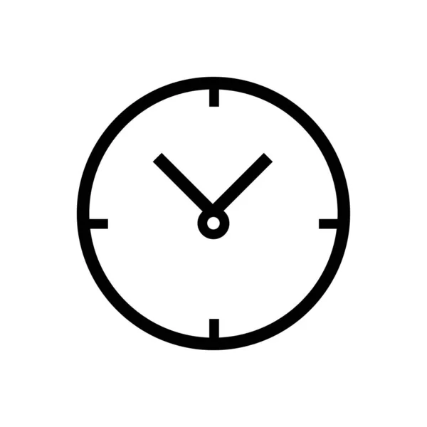 Assista Vetor Símbolo Ícone Lineal Ícone Relógio Contorno Preto — Vetor de Stock