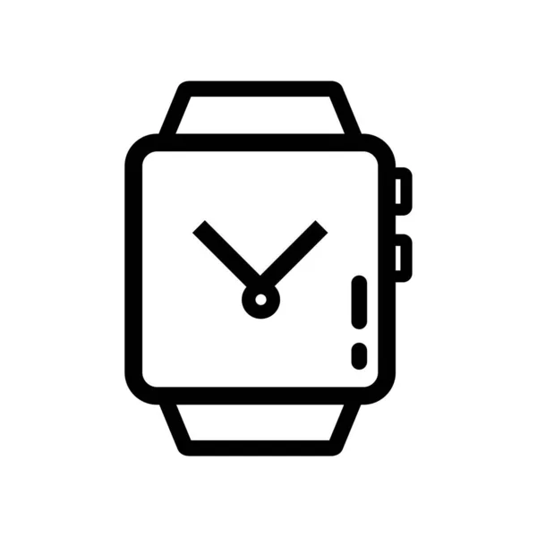 Reloj Lineal Ícono Símbolo Vector Esquema Negro Icono Del Reloj — Vector de stock