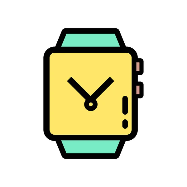 Ver Icono Vector Ilustración Reloj Lineal Color Icono — Vector de stock