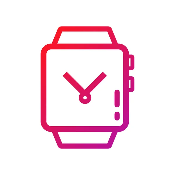 Reloj Gradiente Icono Vector Ilustración — Vector de stock