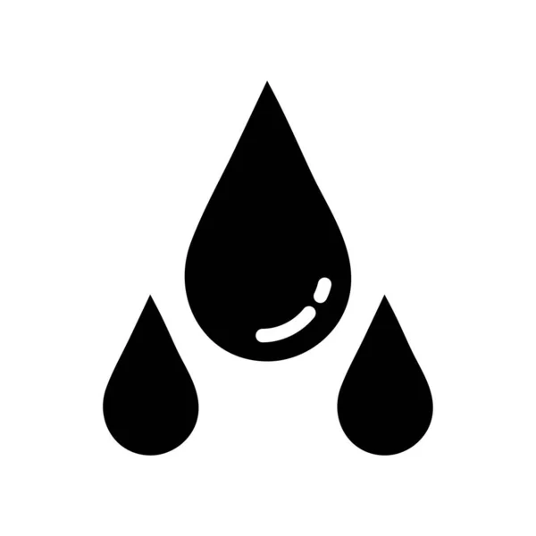 Víztöltő Ikon Szimbólum Vektor Fekete Glyph Víz Ikon — Stock Vector