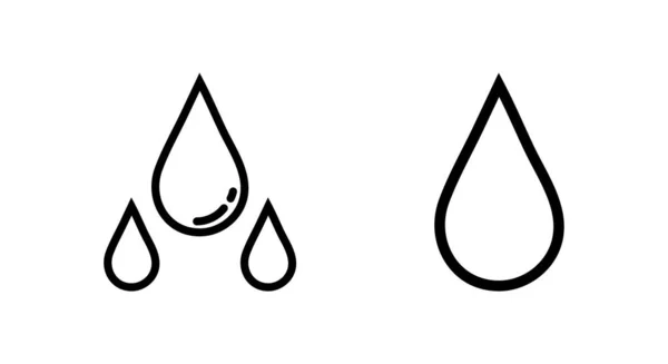 Ícone Lineal Água Símbolo Vetor Ícone Água Contorno Preto —  Vetores de Stock