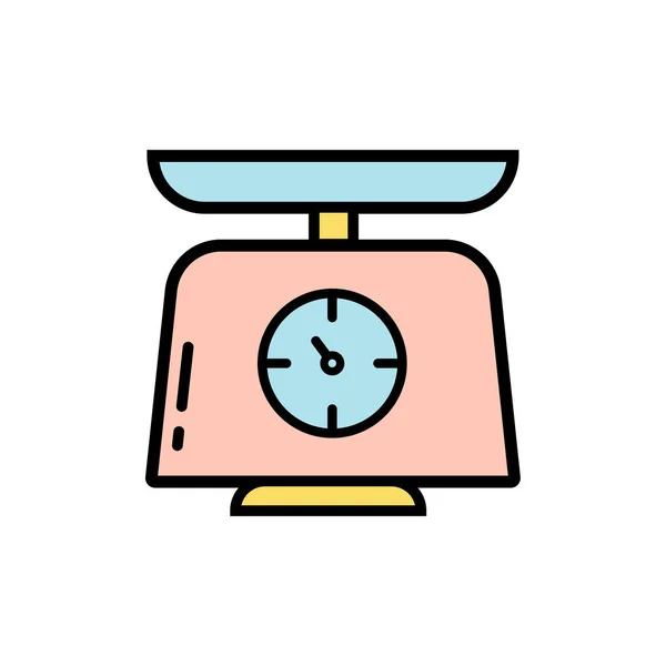 Weighing Scale Icon Vector Illustration Weighing Scale Lineal Color Icon — Stock Vector