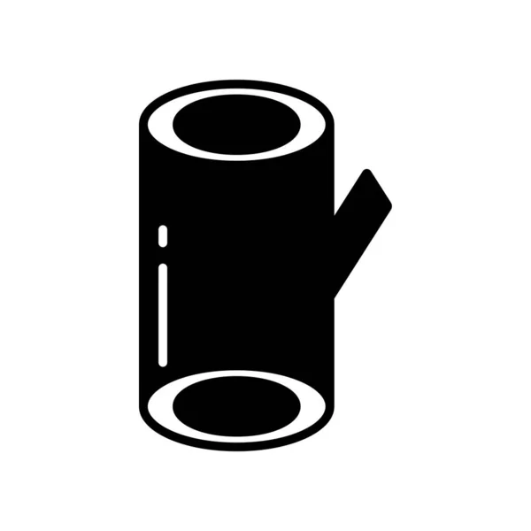 Wood Fill Icon Symbol Vector Black Glyph Wood Icon — Stock Vector