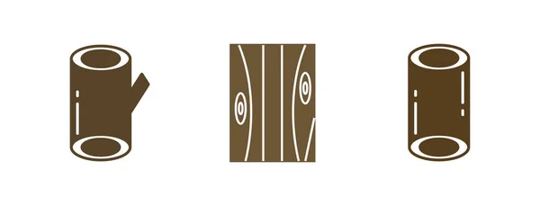 Flat Wood Icon Symbool Vector Illustratie — Stockvector