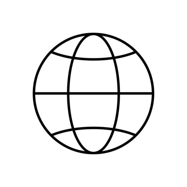 Maailman Lineal Kuvake Symbol Vektori Musta Ääriviivat Maailman Kuvake — vektorikuva