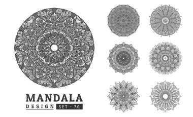 Mandala arkaplan tasarımı vektör illüstrasyonunu ayarla