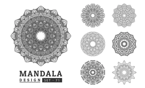 Mandala Fondo Diseño Conjunto Vector Ilustración — Archivo Imágenes Vectoriales