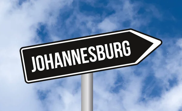 Señal Carretera Johannesburgo Fondo Del Cielo —  Fotos de Stock