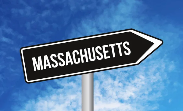 Знак Дороги Массачусетсі Хмарному Небі — стокове фото