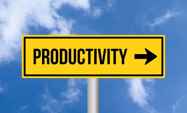 stock image Productivity road sign on blue sky background