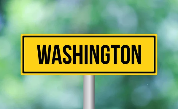 Washington Verkeersbord Wazige Achtergrond — Stockfoto