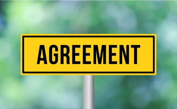 Agreement Road Sign Blur Background — Stock Photo, Image