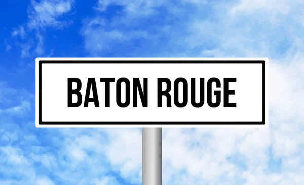 Baton Rouge Straßenschild Auf Bewölktem Himmel Hintergrund — Stockfoto