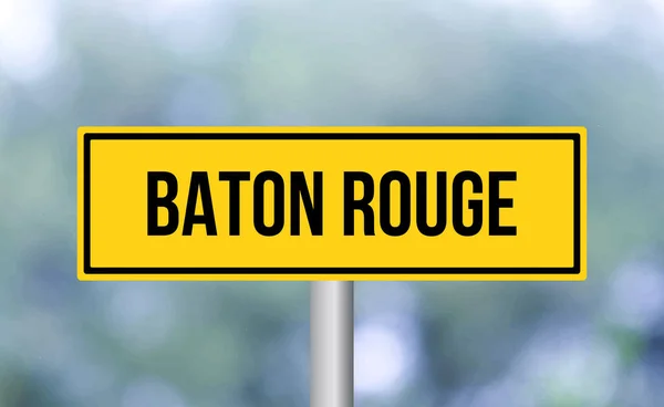 Baton Rouge Verkeersbord Wazige Achtergrond — Stockfoto