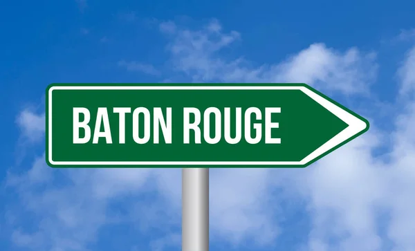 stock image Baton rouge road sign on cloudy sky background