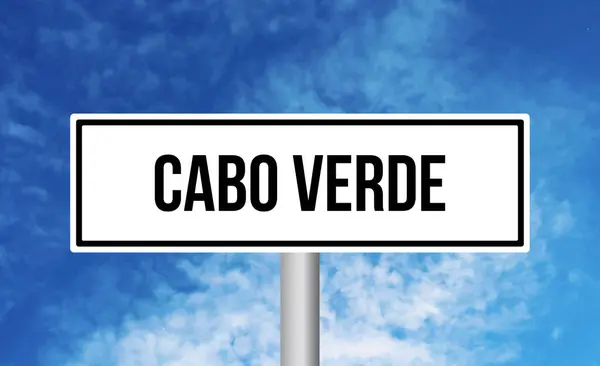 Cabo Verde Οδική Πινακίδα Στο Φόντο Του Ουρανού — Φωτογραφία Αρχείου