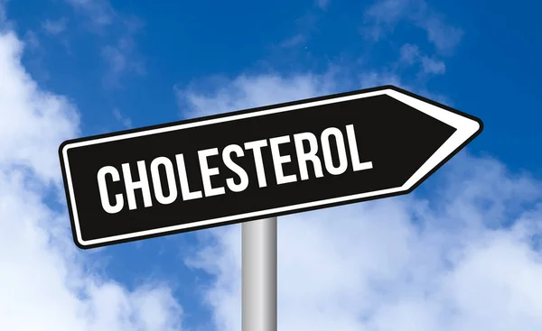 stock image Cholesterol road sign on blue sky background