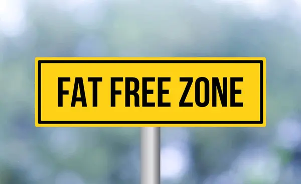 Fat Free Zone Panneau Routier Sur Fond Flou — Photo
