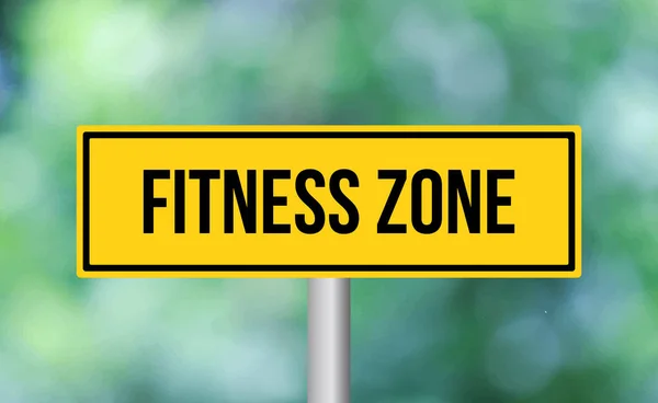 Fitness Zone Road Sign Blur Background — Stock Photo, Image