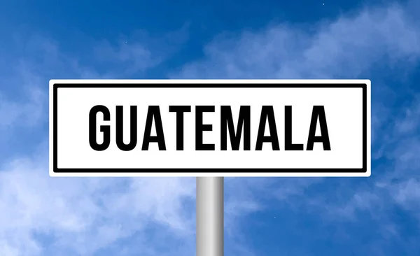 Guatemala Panneau Routier Sur Fond Ciel — Photo