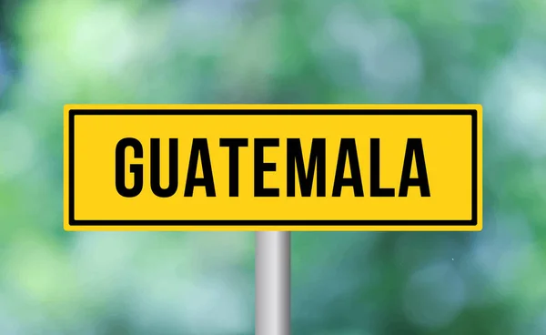 Guatemala Panneau Routier Sur Fond Flou — Photo