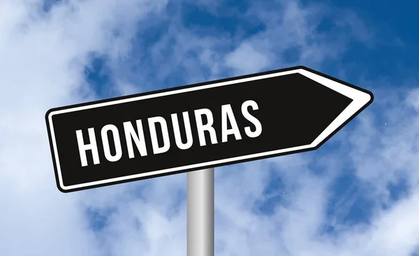 Señal Carretera Honduras Sobre Fondo Nublado —  Fotos de Stock