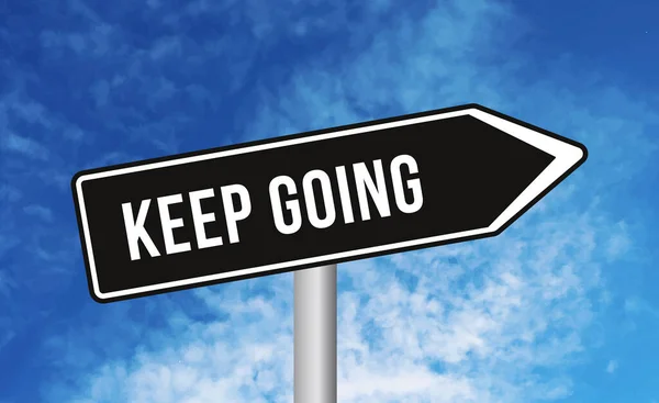 Keep Going Road Sign Sky Background — Stock Photo, Image