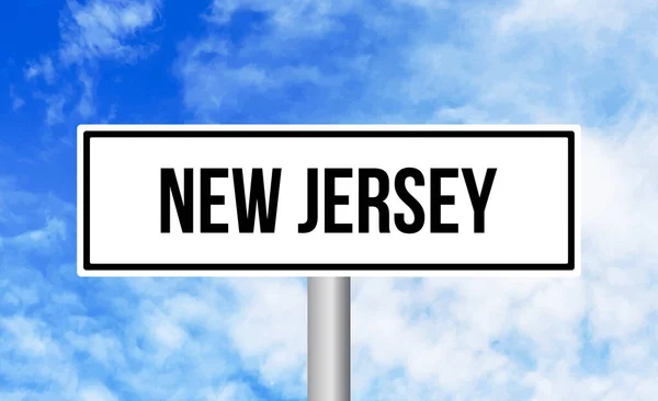 New Jersey Útjelző Tábla Kék Háttér — Stock Fotó