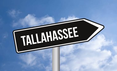 Mavi arka planda Tallahassee yol tabelası