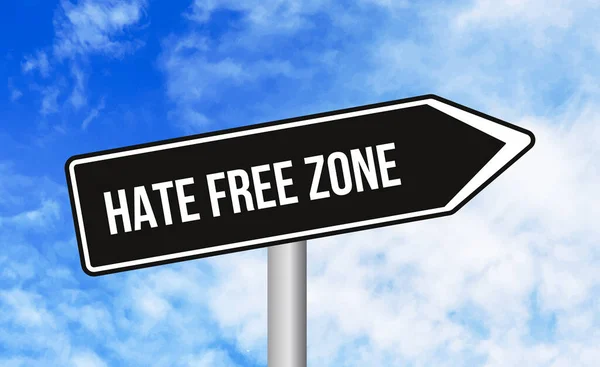 Дорожный Знак Зоны Свободной Ненависти Синем Фоне Неба — стоковое фото