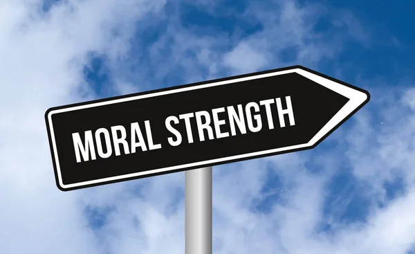 Moral Strength Road Sign Blue Sky Background — Stock Photo, Image