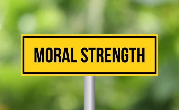 Моральна Міцність Дорожнього Знака Розмитому Тлі — стокове фото