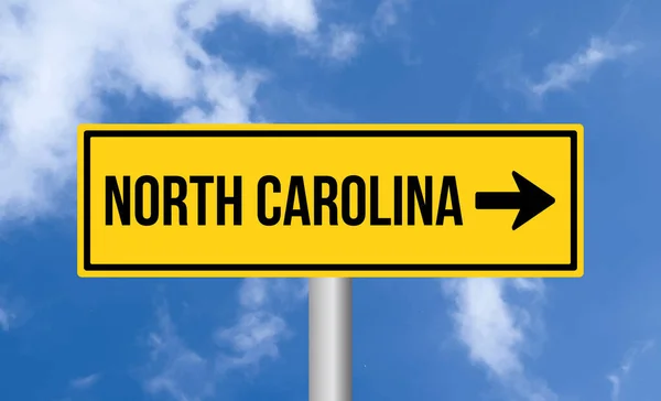 Norte Carolina Sinal Estrada Fundo Céu — Fotografia de Stock