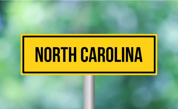 Norte Carolina Sinal Estrada Fundo Desfocado — Fotografia de Stock