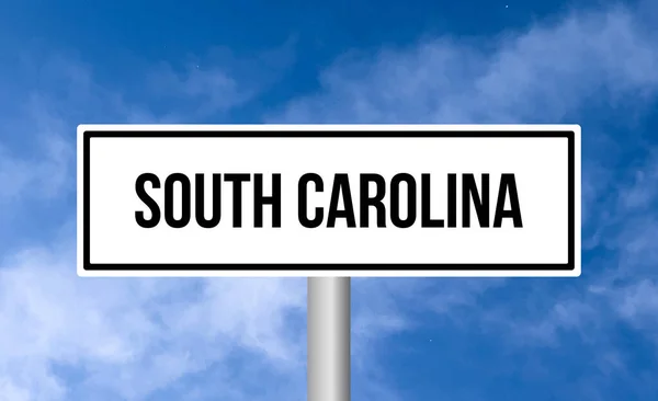 South Carolina Vägskylt Blå Himmel Bakgrund — Stockfoto