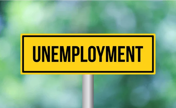 Unemployment Road Sign Blur Background — Stock Photo, Image