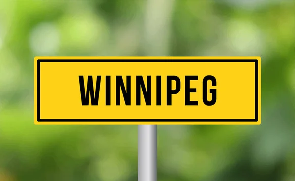 Señal Carretera Winnipeg Sobre Fondo Borroso — Foto de Stock