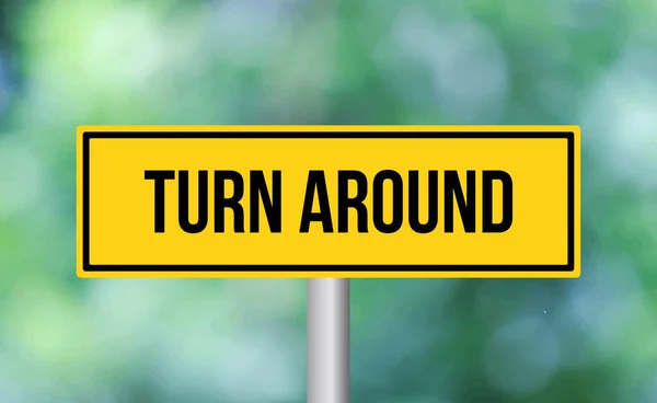 Turn Road Sign Blur Background — Stock Photo, Image