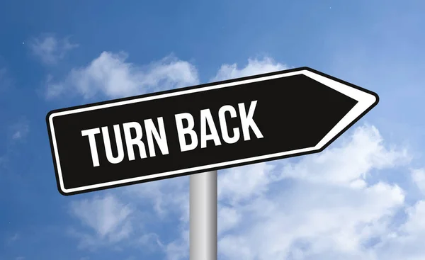 Turn Back Road Sign Cloudy Sky Background — Stock Photo, Image