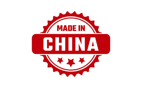 Made Cina Timbro Gomma — Vettoriale Stock
